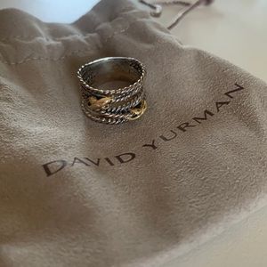 David Yurman double X crossover ring size 8